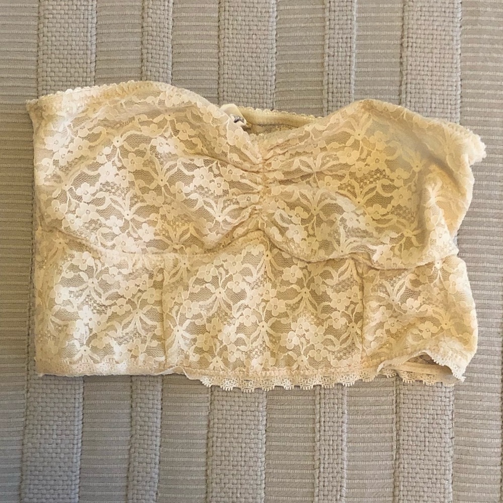 Aerie cream lace longline bandeau, Size M